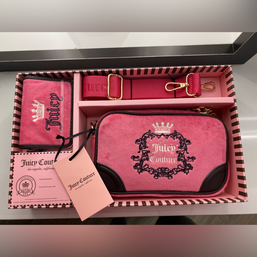 Juicy Couture Pink and Black Bag Set
